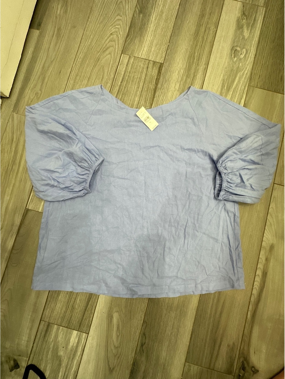LOFT Women's Light Blue Linen Blend Blouse XL